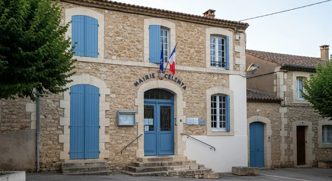Mairie cévenole en pierre — illustration des collectivités locales accompagnées par ORDiDOC